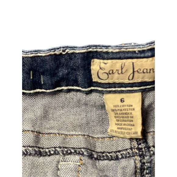 Earl Jean Womens Blue Low Rise Relaxed Straight Crop Jeans Size 6 - Picture 9 of 14